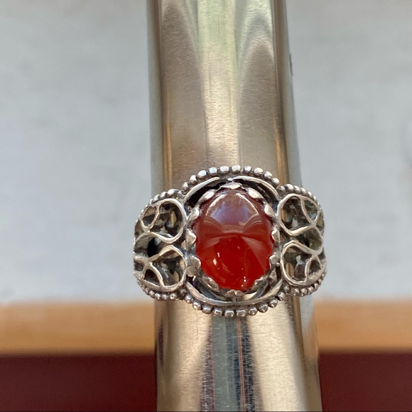 Sterling carnelian ring